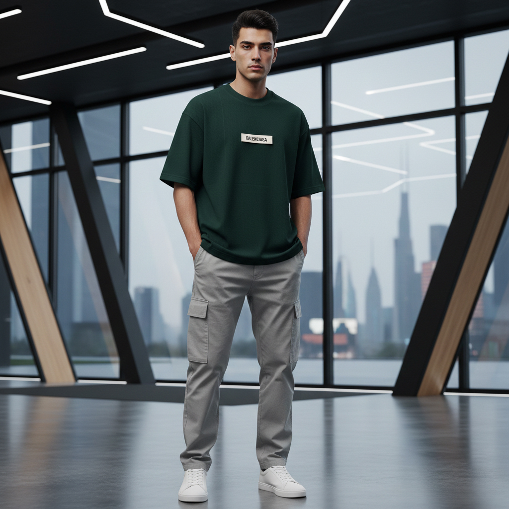 تیشرت مراکشی کبریتی سبز بالنسیاگا