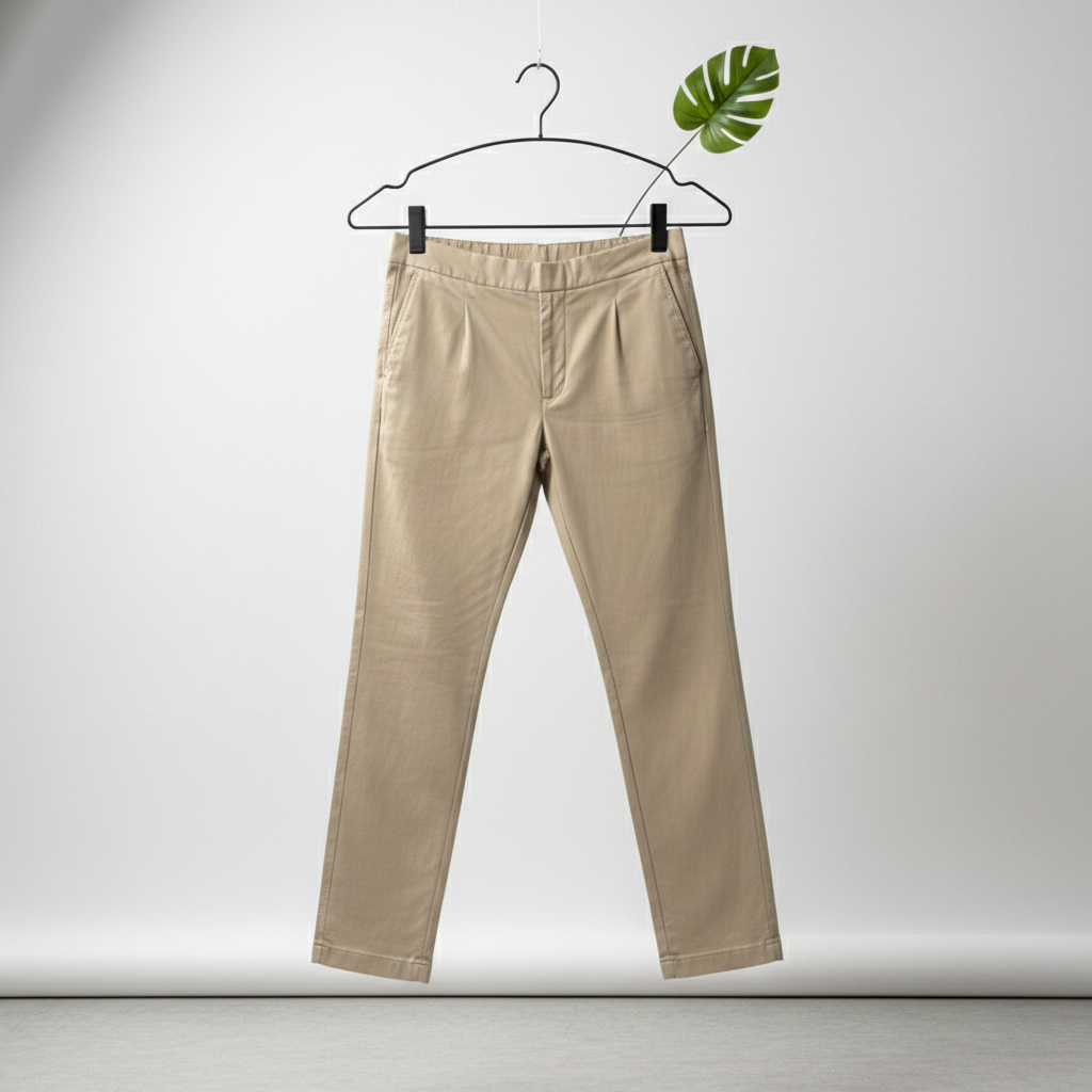 شلوار مردانه بنگال کش دم پا ساده مدل Behnam-کرم