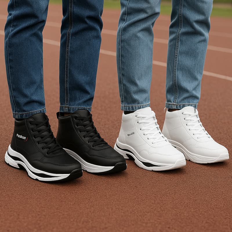 کفش ساقدار مردانه مشکی مدل EMTO